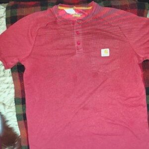 Carhartt Men's Red Henley Shirt